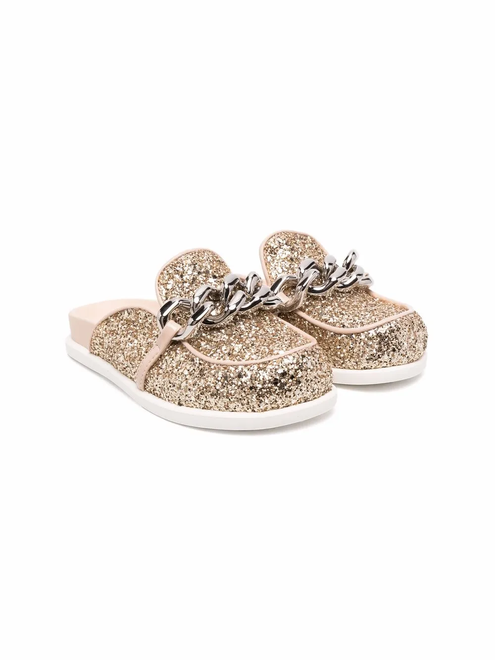 

Nº21 Kids mules con cadena y glitter - Dorado