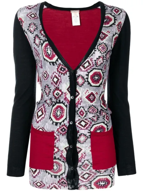 John Galliano Pre-Owned geometric-print V-neck cardigan
