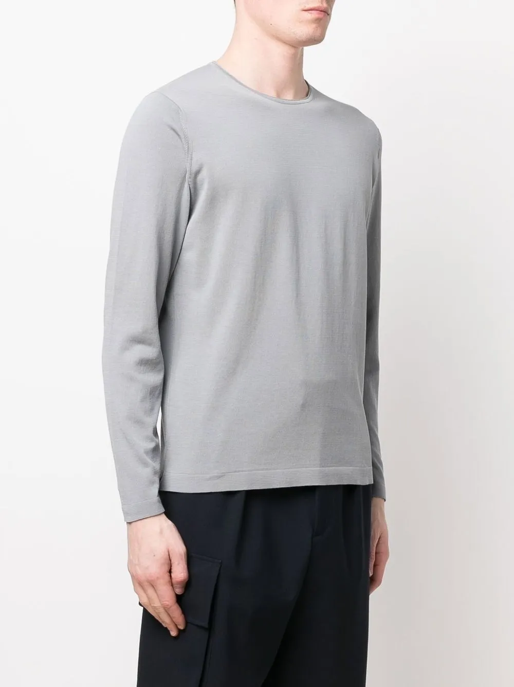  Dell'oglio Klassischer Pullover   Grau 