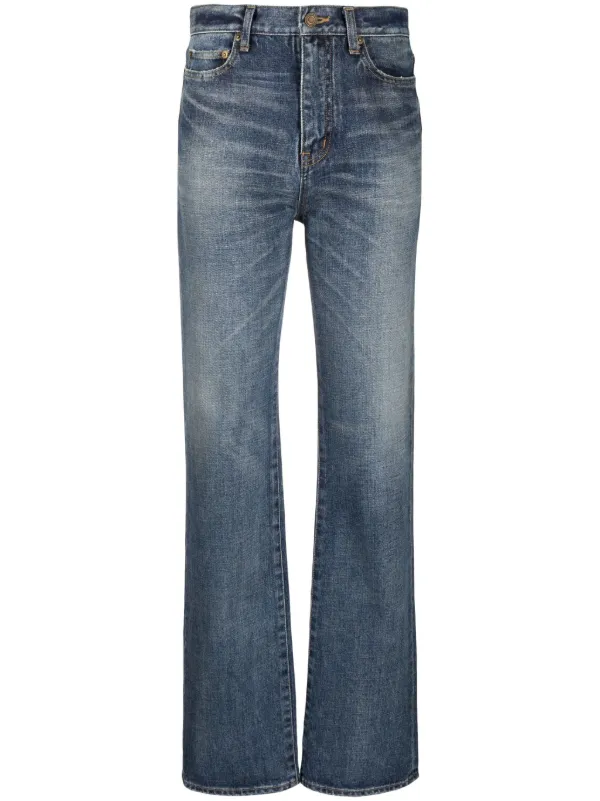 Saint Laurent mid-rise straight-leg Denim Jeans - Farfetch