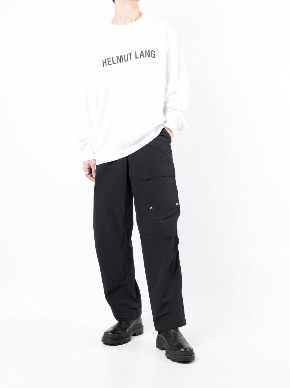 Helmut Lang Ruimvallende broek - Zwart