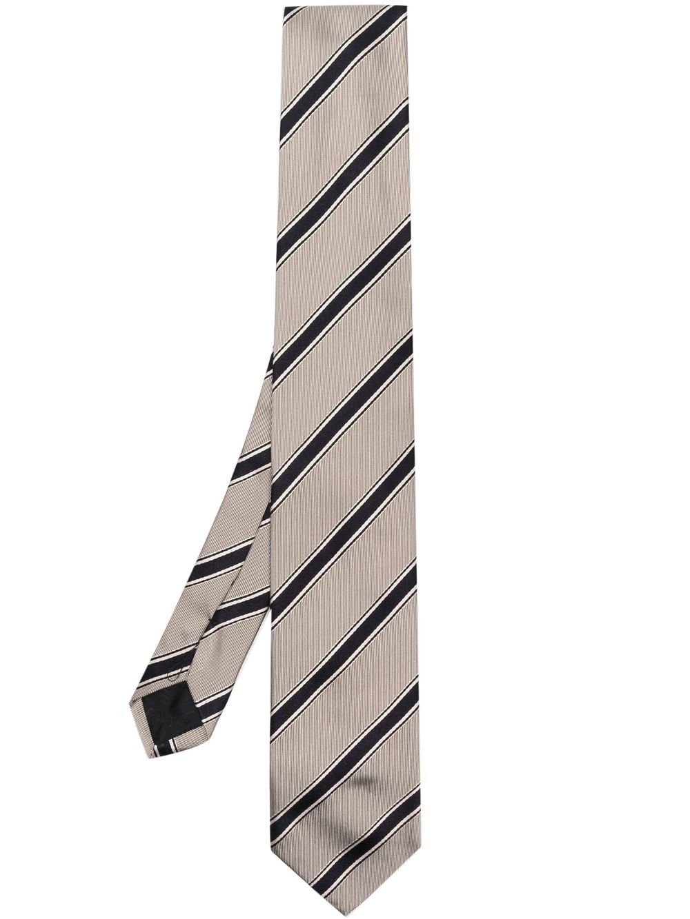 

Lardini stripe-pattern silk tie - Neutrals