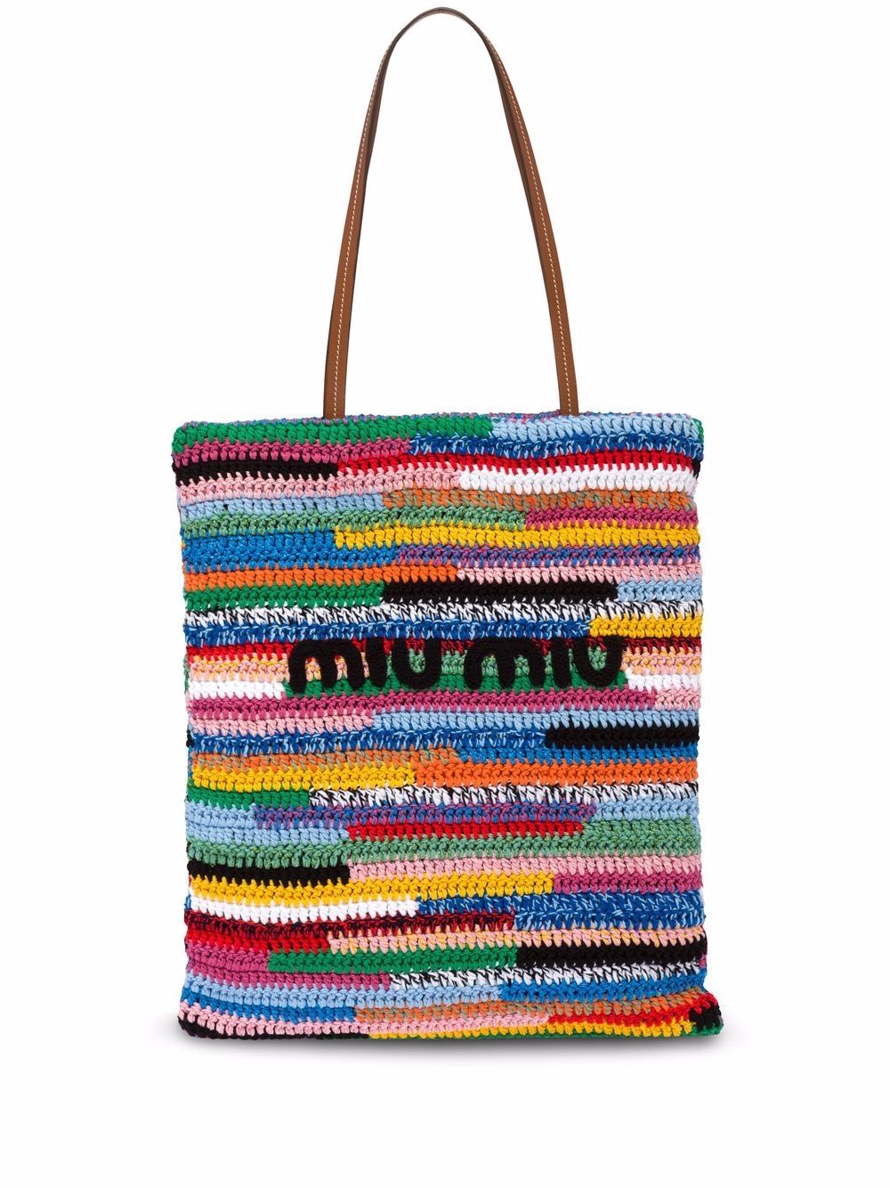 Miu Miu Crochet wovenlogo Tote Bag Farfetch