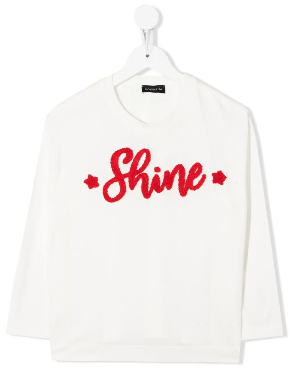 

Monnalisa playera Shine con logo bordado - Blanco