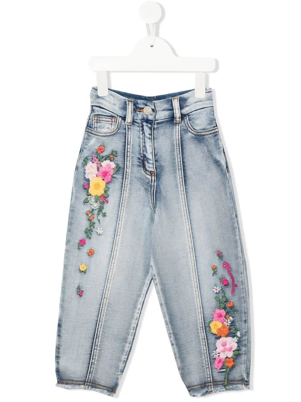 

Monnalisa mid-rise tapered jeans - Blue