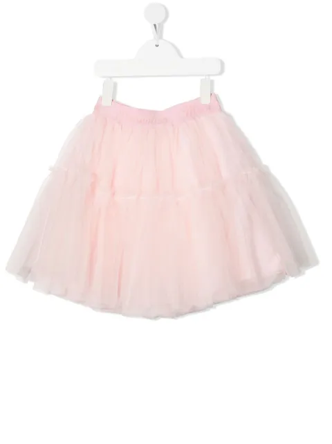 Monnalisa waistband-logo tulle skirt