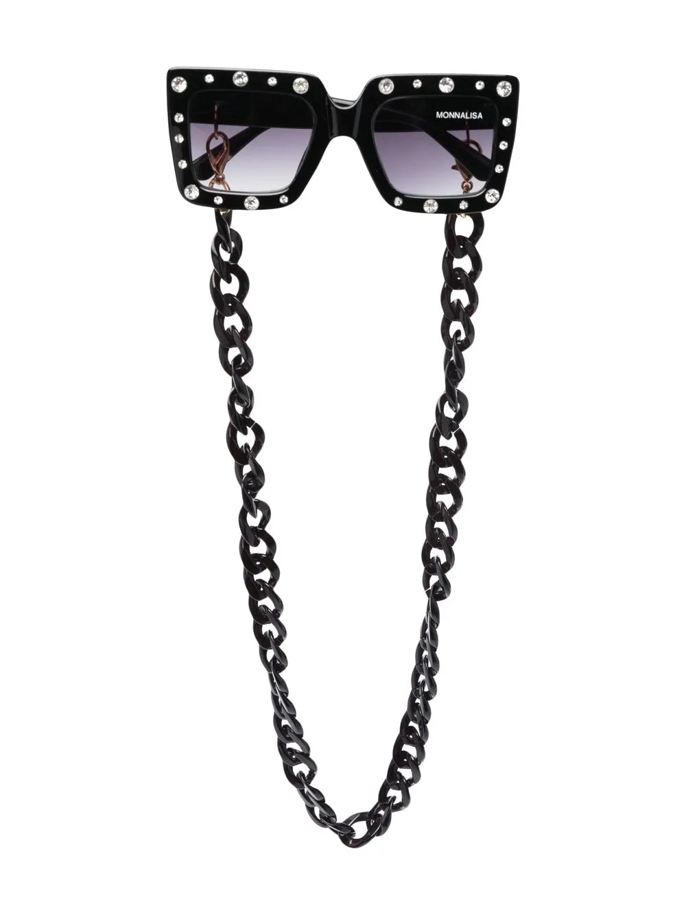 

Monnalisa crystal-embellished square-frame sunglasses - Black