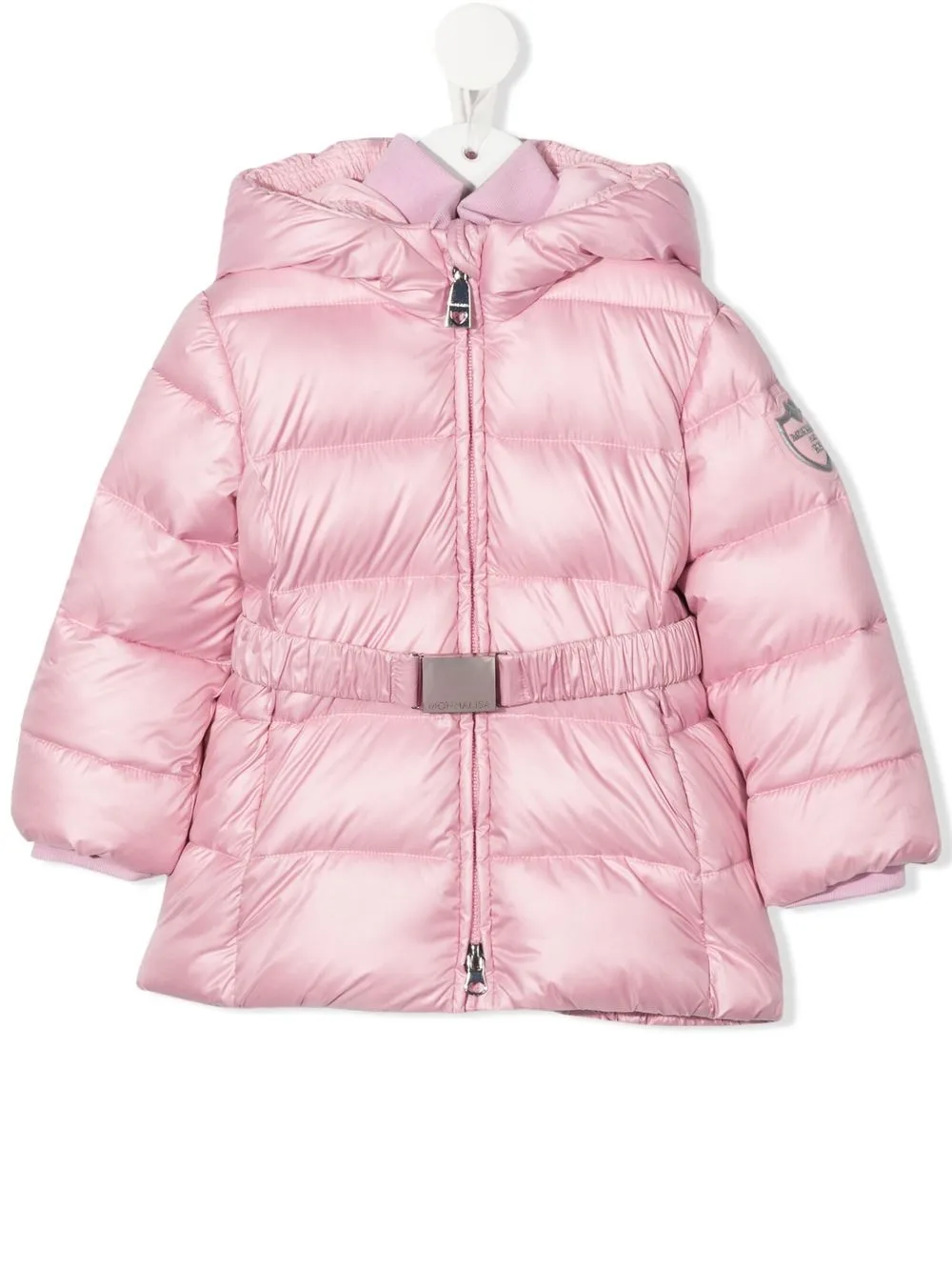 

Monnalisa belted hooded puffer jacket - Pink