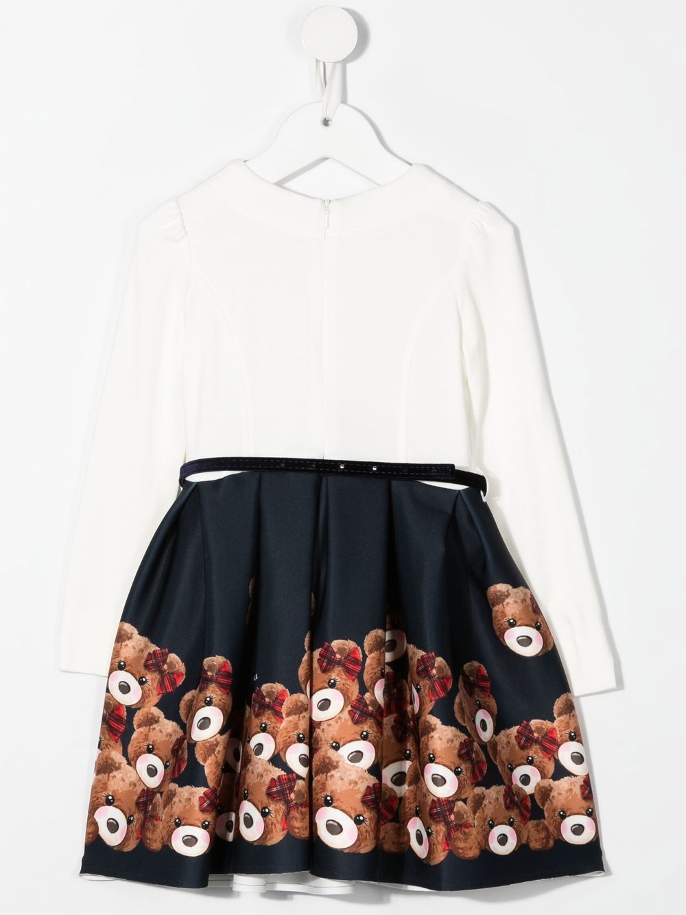 Image 2 of Monnalisa teddy bear-motif contrast dress