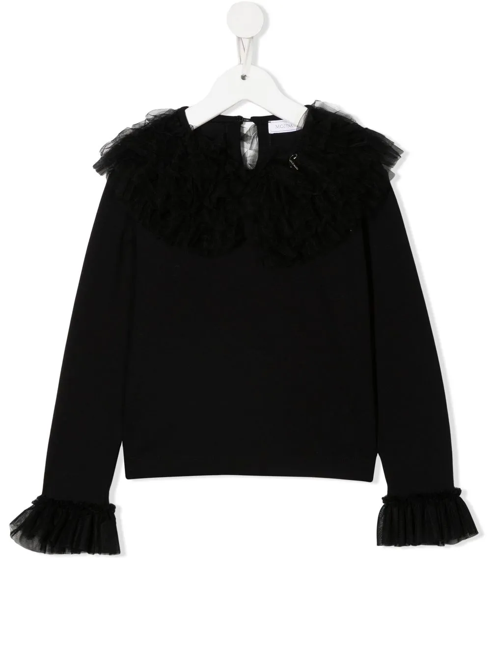 

Monnalisa tulle-detail long-sleeve blouse - Black