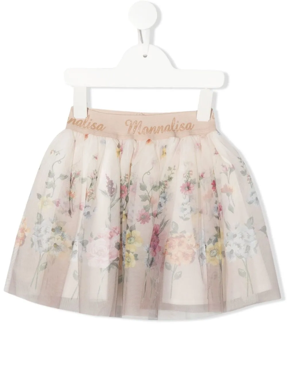 Monnalisa floral-print tutu skirt - Neutrals
