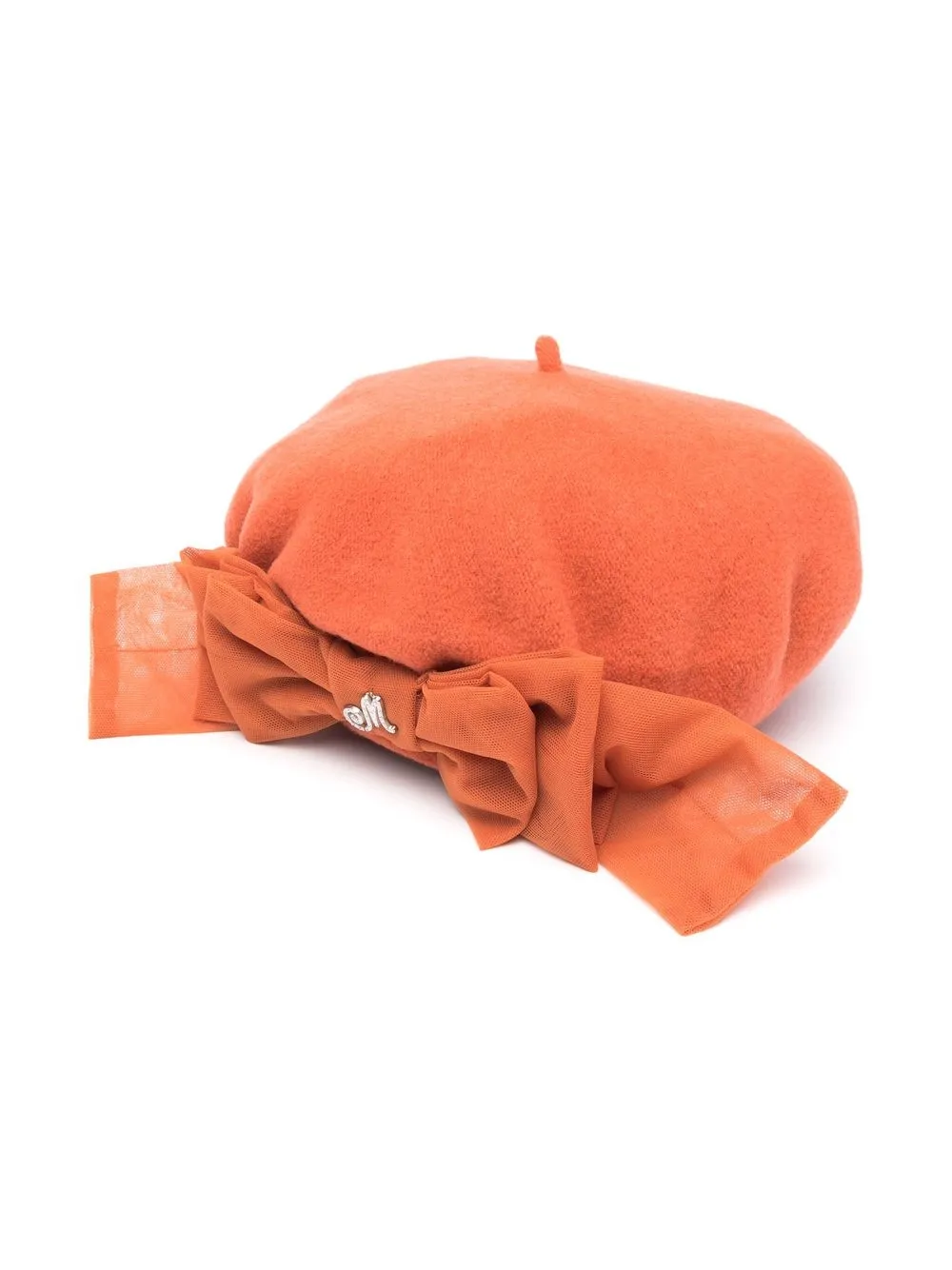 

Monnalisa logo-plaque wool beret - Orange