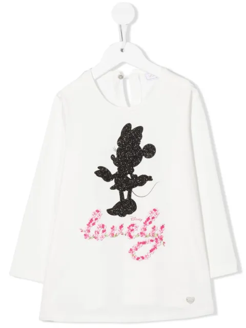 Monnalisa Lovely Minnie Mouse long-sleeve T-shirt