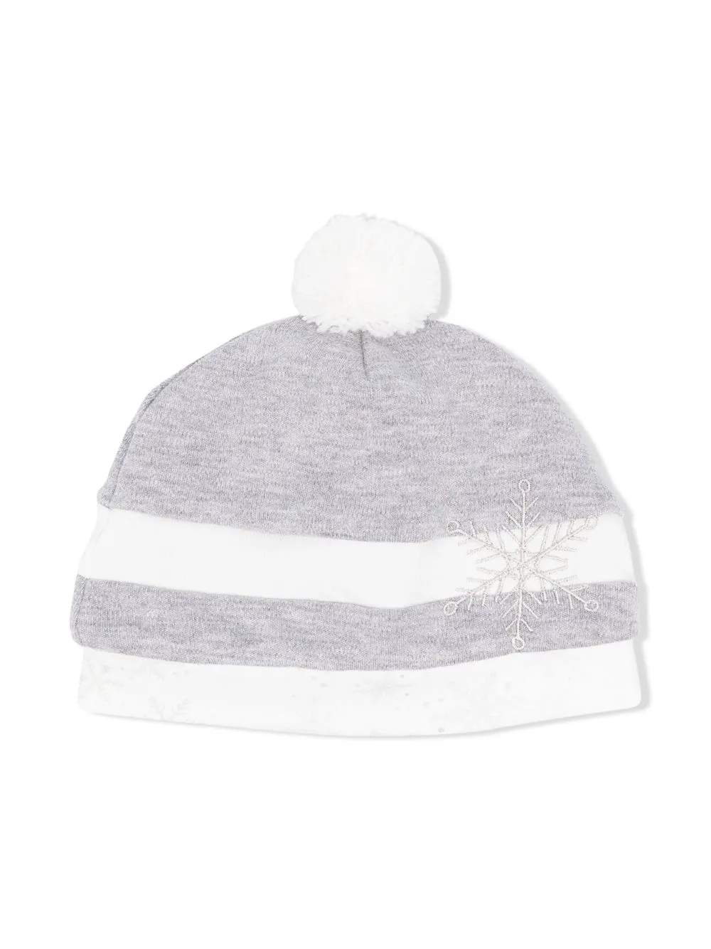 

Monnalisa embroidered-logo striped beanie - Grey