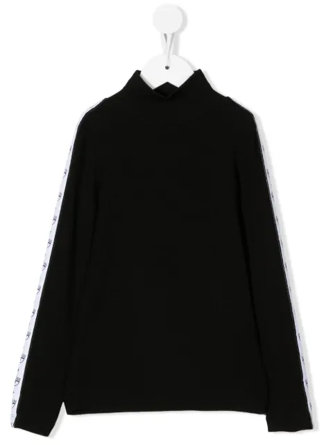 Chiara Ferragni Kids logo-tape knitted top