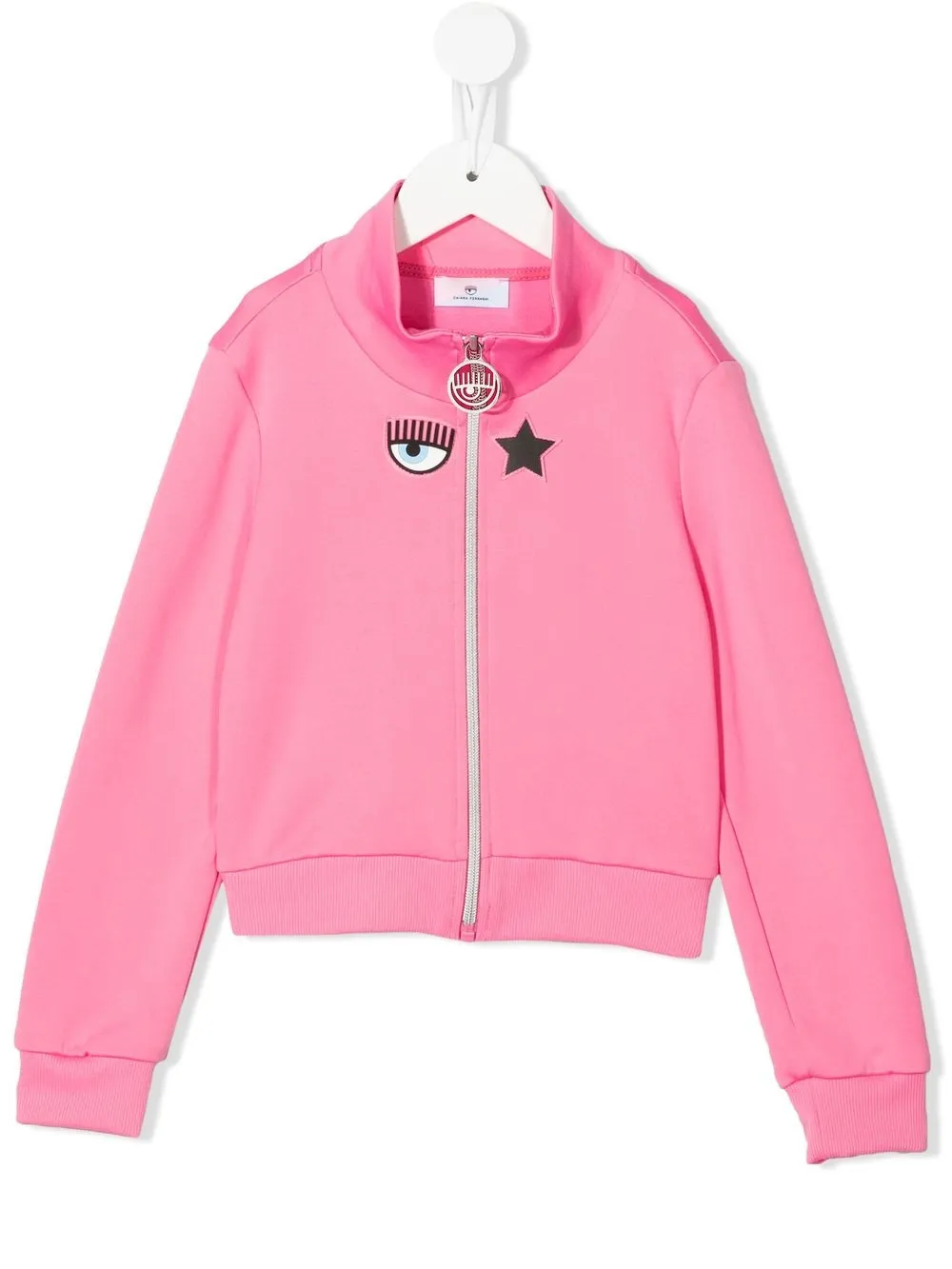 

Chiara Ferragni Kids chamarra con parche del logo - Rosado