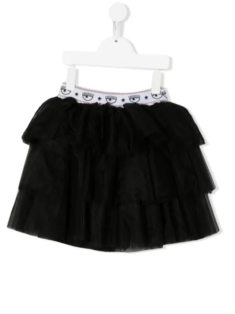 Chiara Ferragni Kids jupe-tutu à ceinture à logo