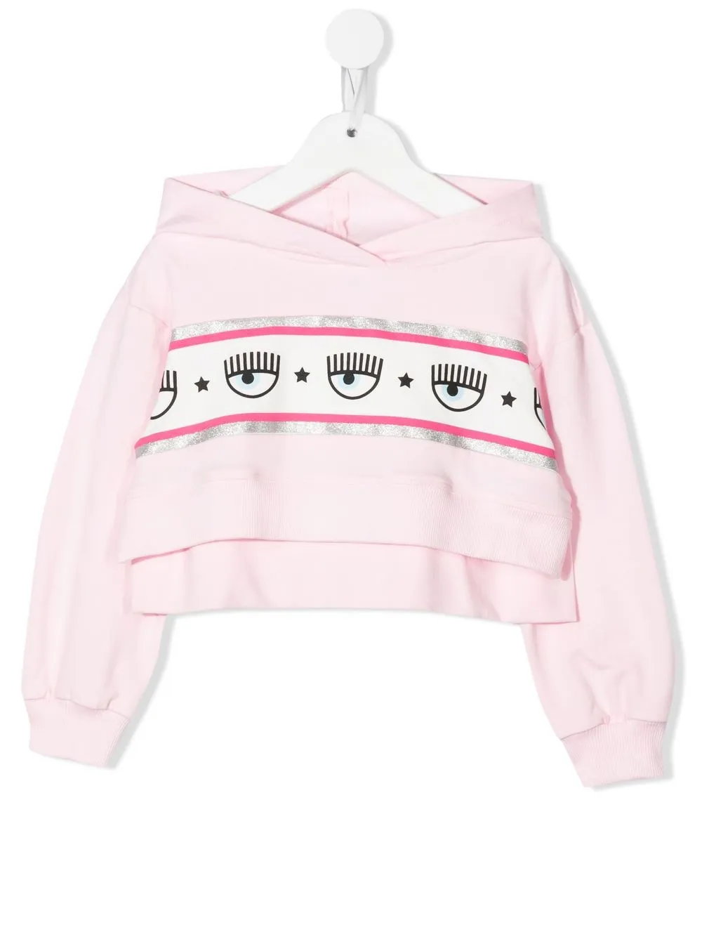 

Chiara Ferragni Kids hoodie con ojos estampado - Rosado