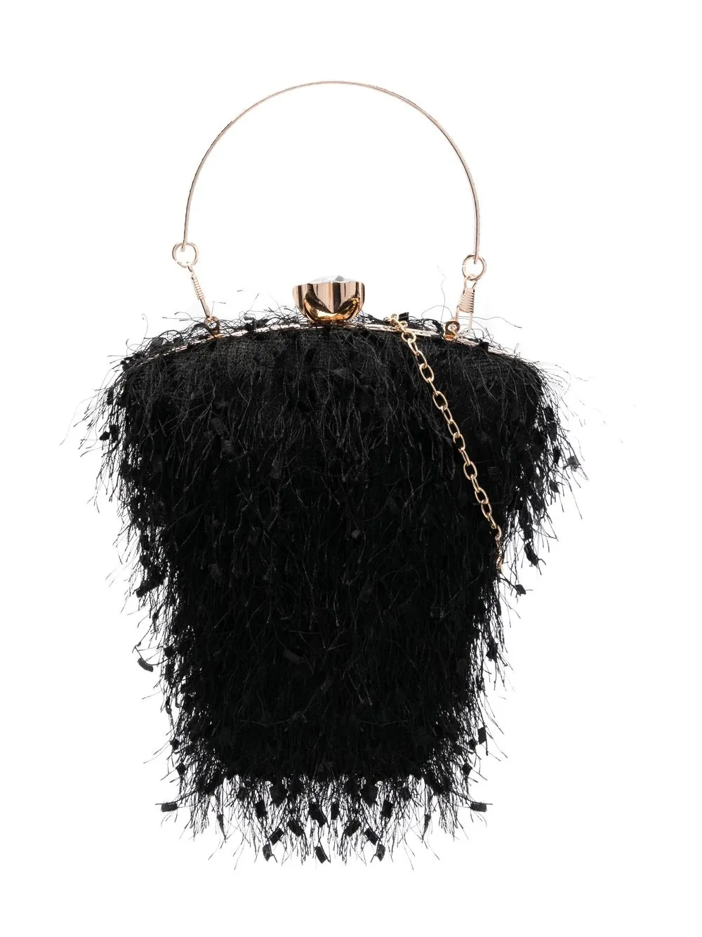 

Monnalisa bolsa de hombro deshilachada - Negro