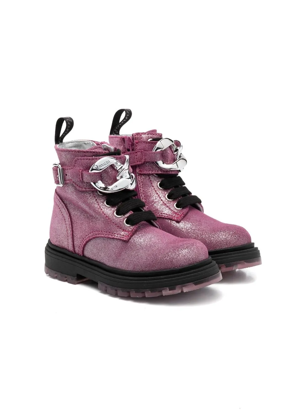 

Monnalisa botas con glitter y detalle de cadena - Morado