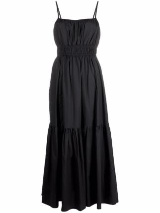 Ruched Tiered Maxi Dress - Black
