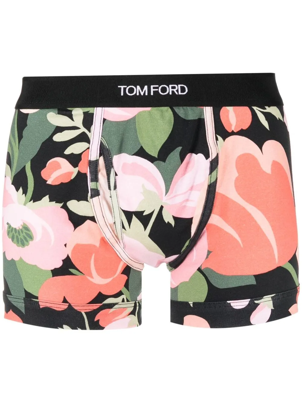 Tom Ford Floral-print Logo Waistband Boxers In Pink