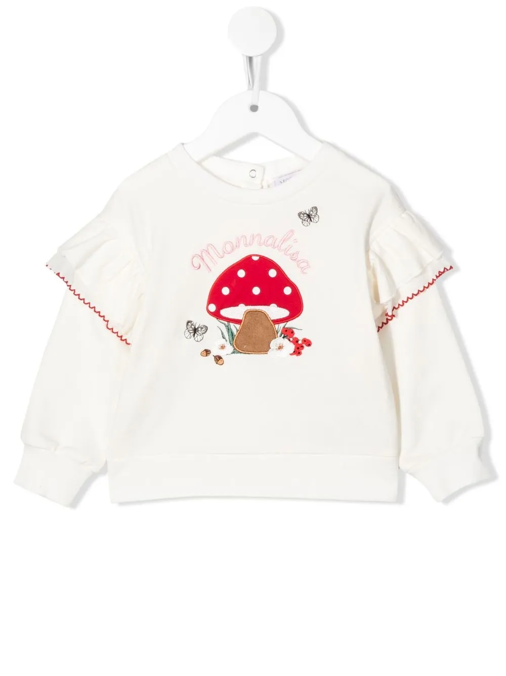 

Monnalisa embroidered cotton sweatshirt - White