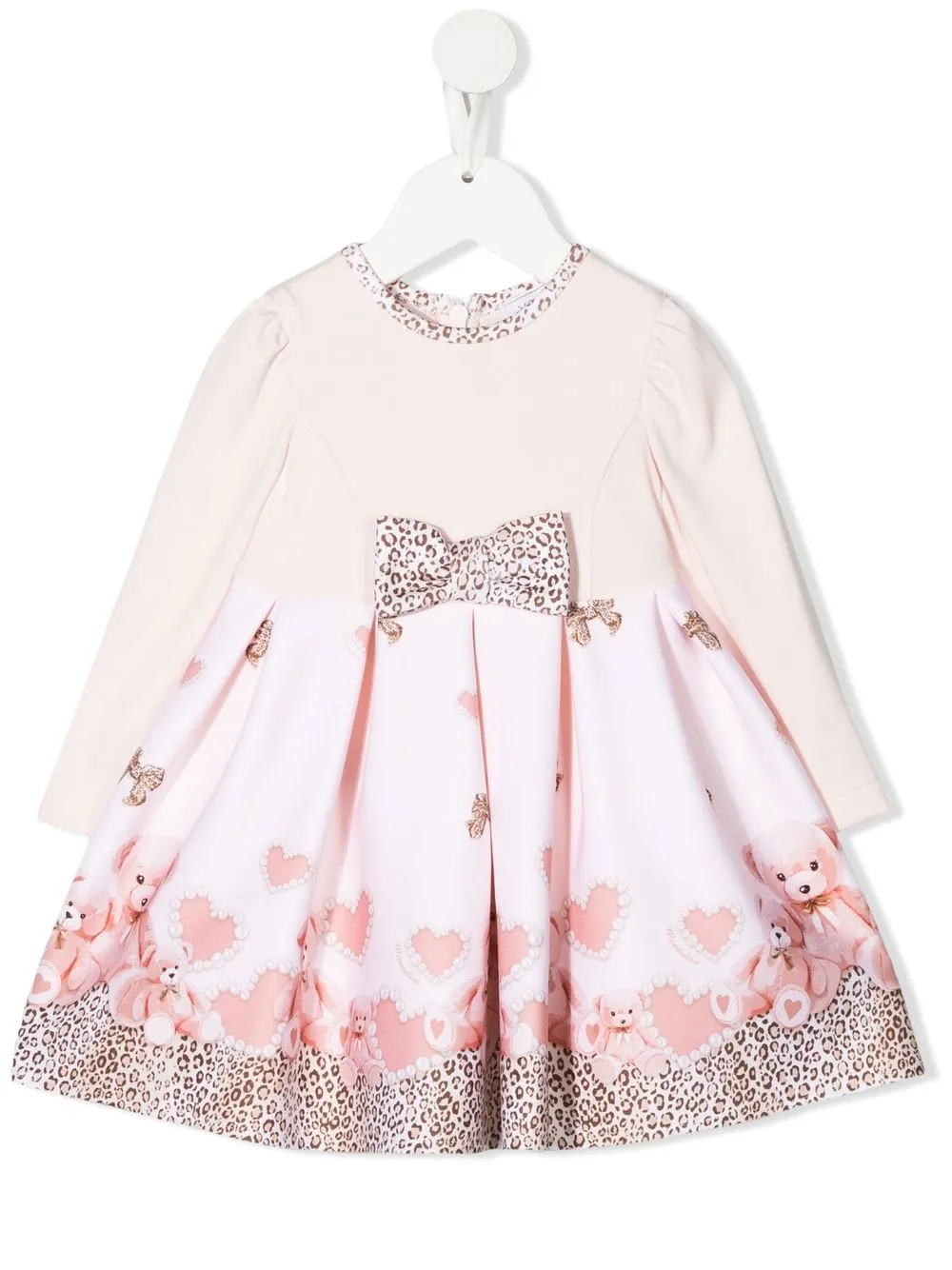 

Monnalisa teddy bear print dress - Pink