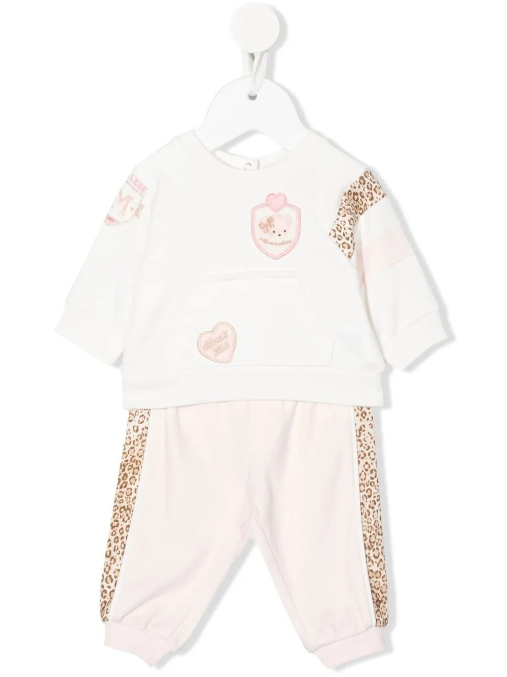 

Monnalisa leopard-panel detail tracksuit set - Neutrals