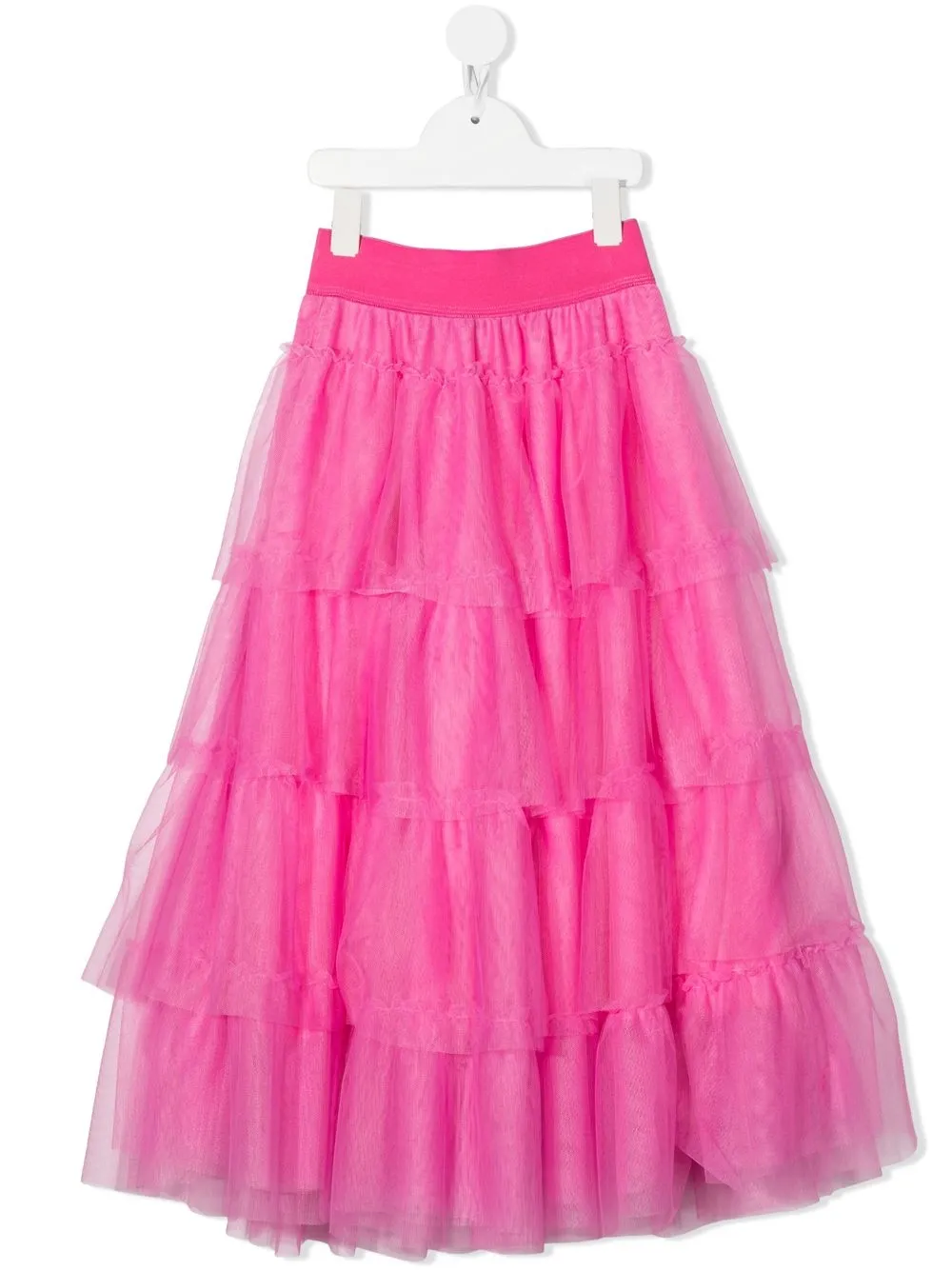 

Monnalisa mid-rise tiered tulle skirt - Pink