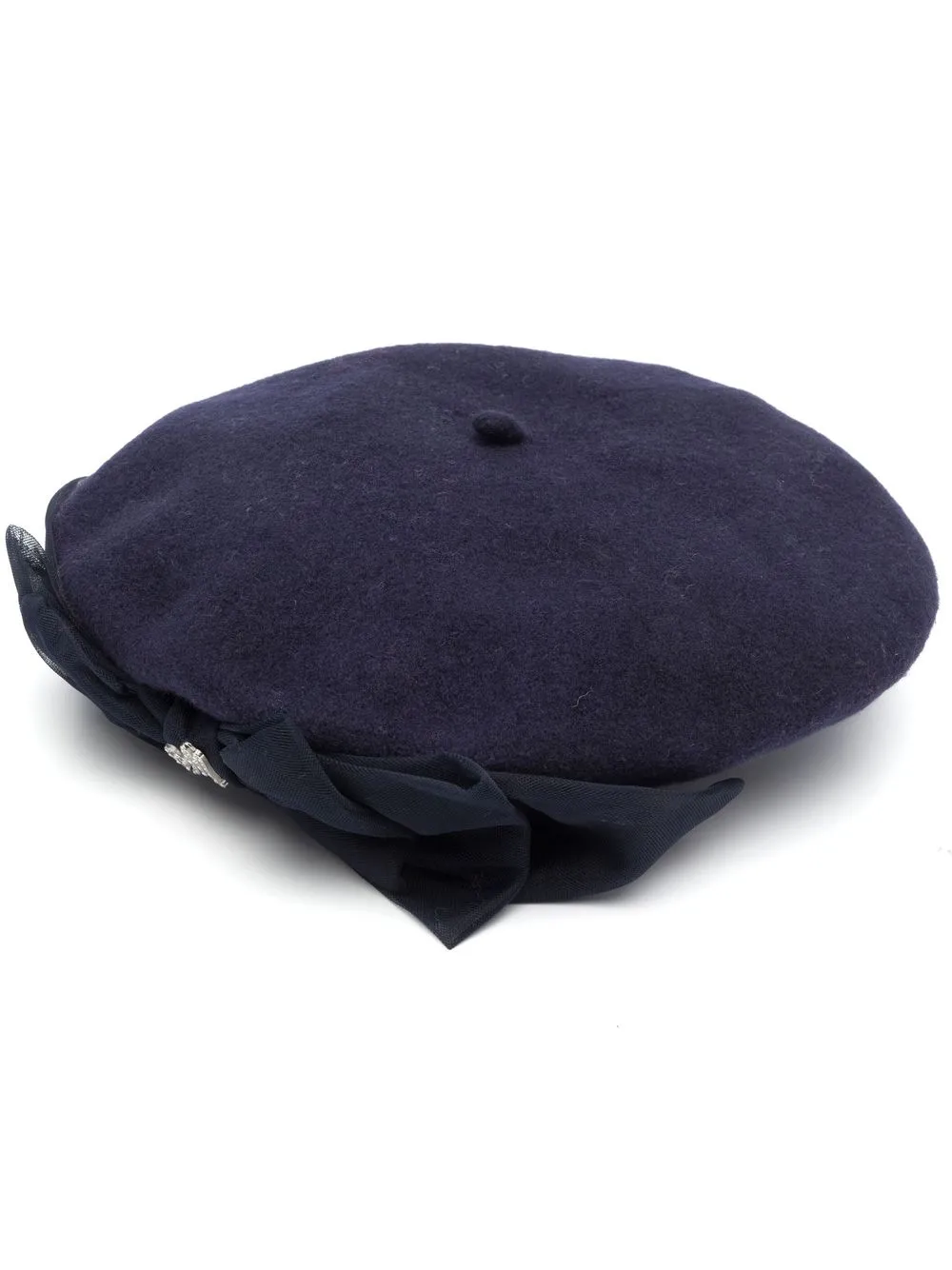 

Monnalisa bow-detail embellished beret - Blue