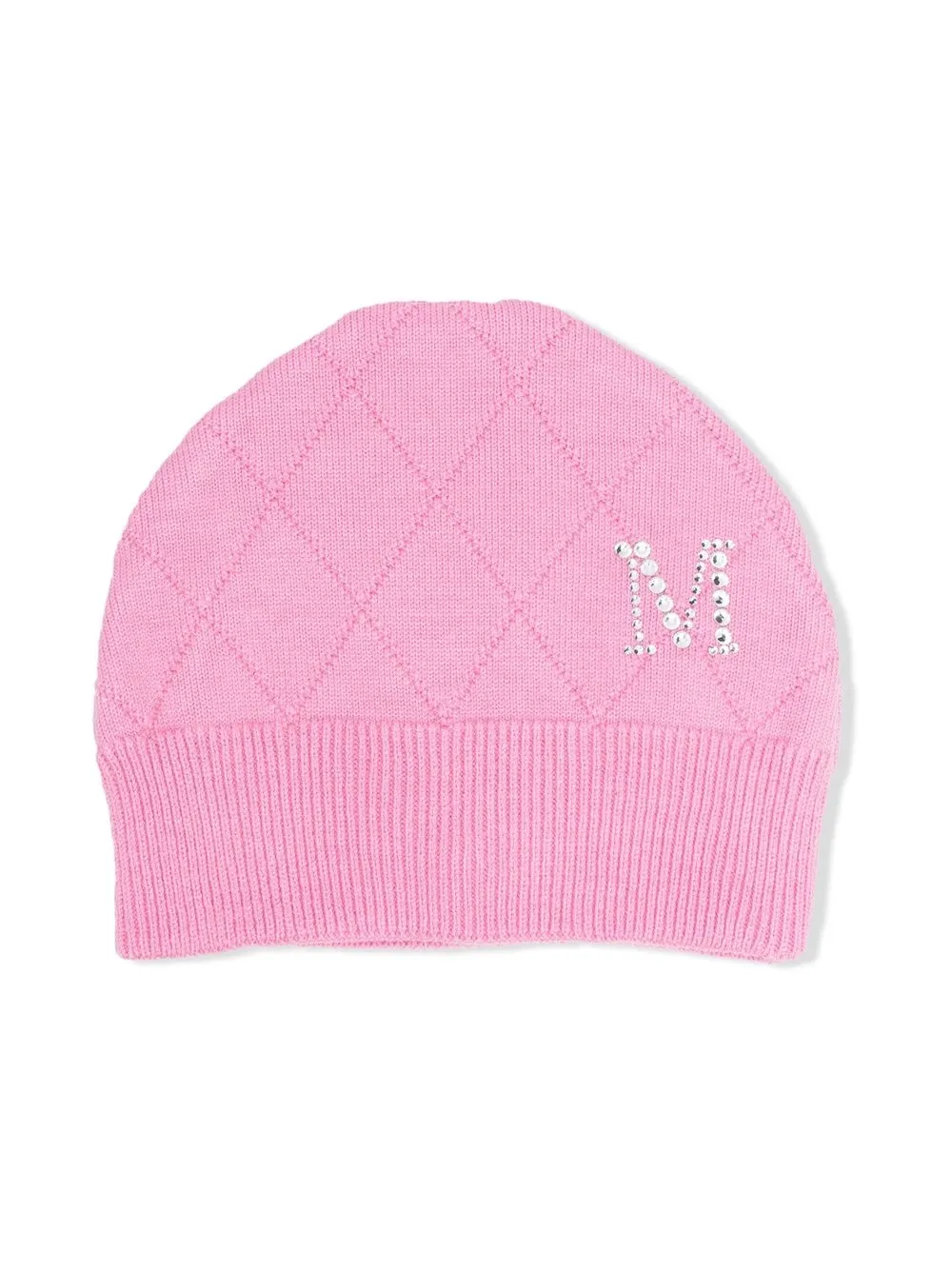 

Monnalisa gorro tejido con detalles de strass - Rosado