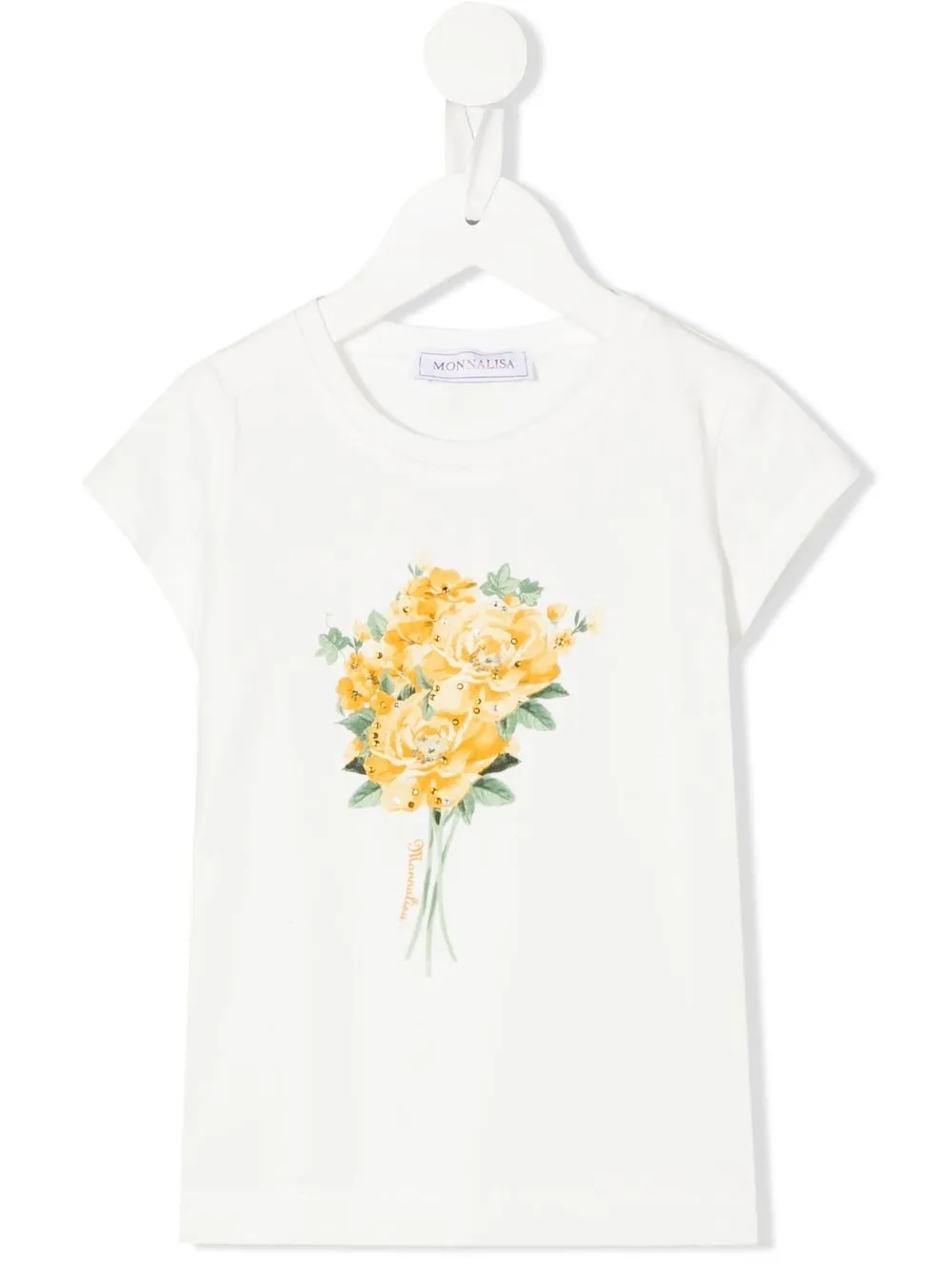 

Monnalisa floral-print cotton T-Shirt - White