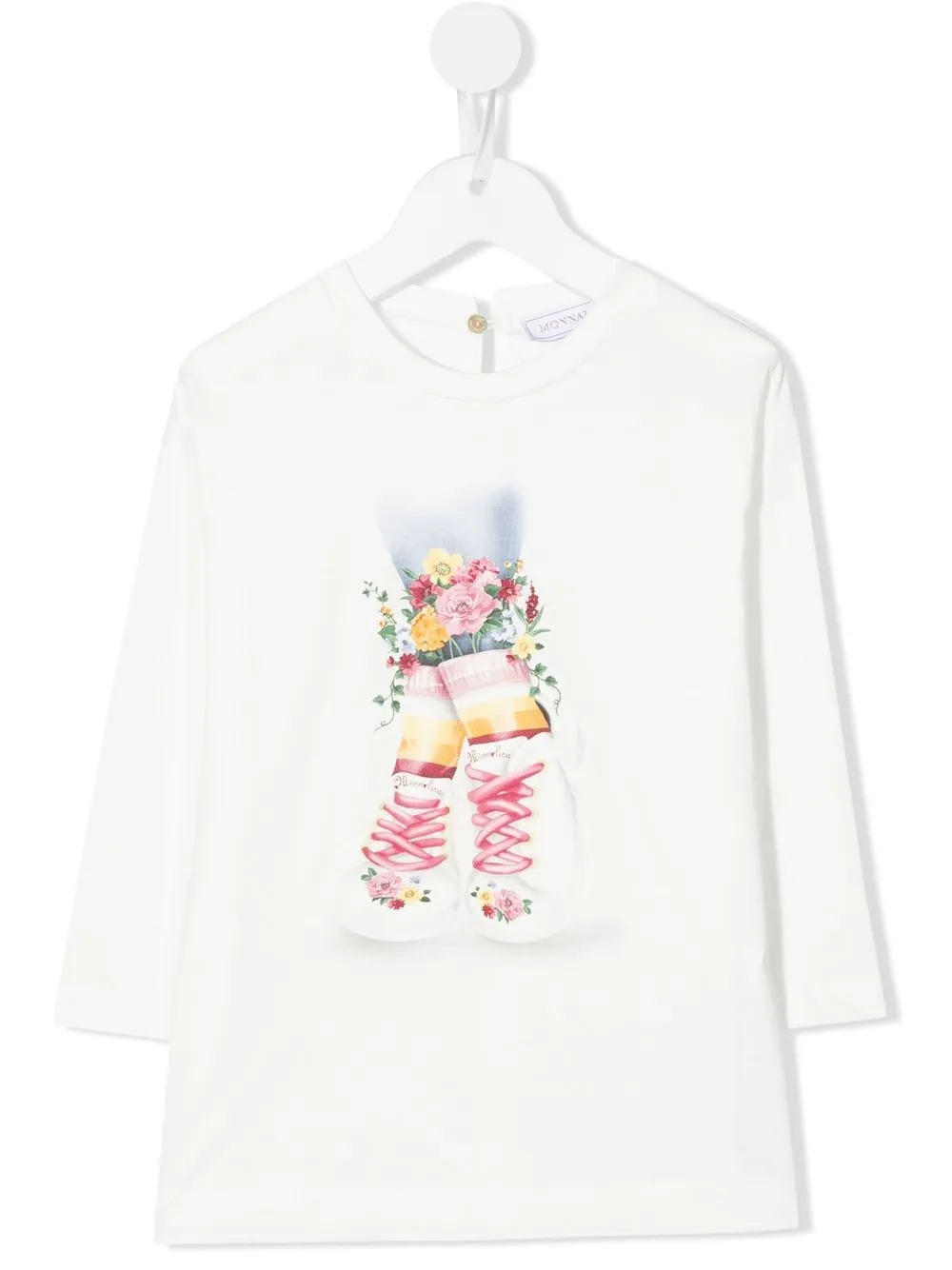 

Monnalisa playera con estampado floral - Blanco