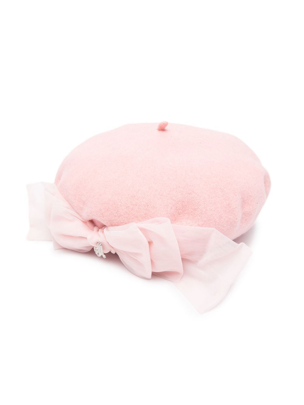 

Monnalisa logo-plaque wool beret - Pink