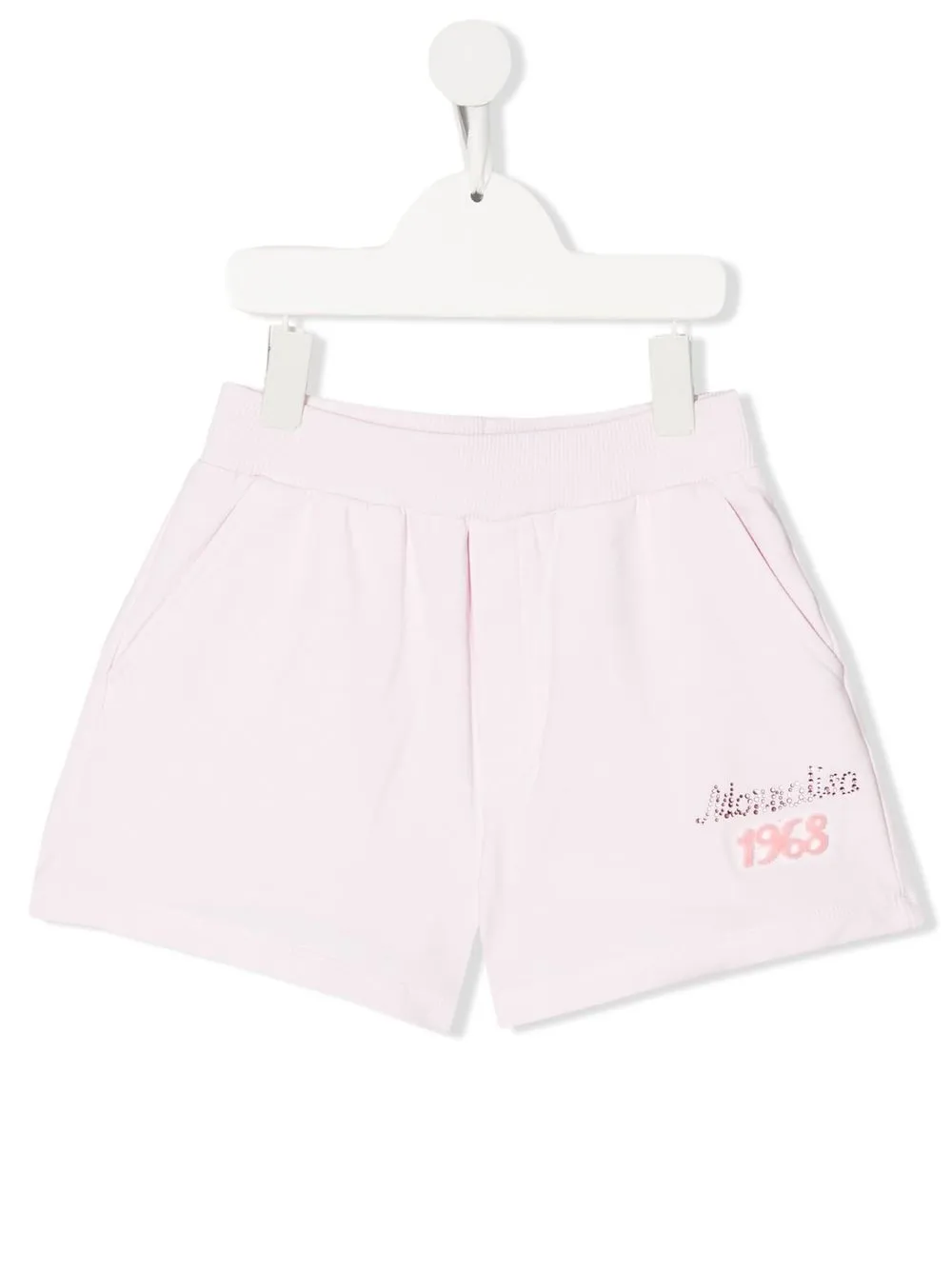 Monnalisa logo-studded cotton shorts - Pink