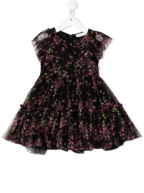 Monnalisa vestido de tul con estampado floral