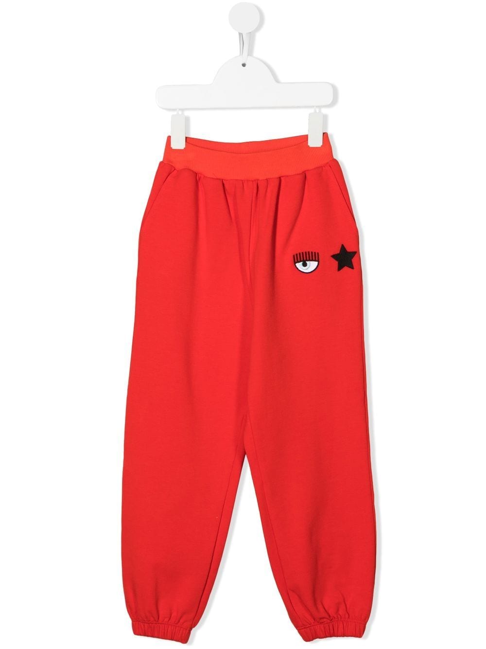 chiara ferragni kids pantalon de jogging à logo brodé - rouge