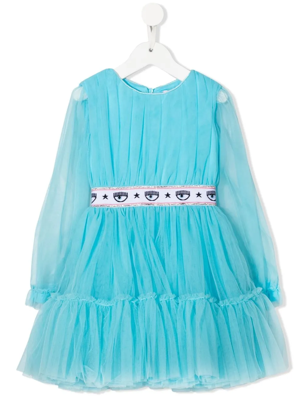 

Chiara Ferragni Kids vestido con franjas del logo - Azul