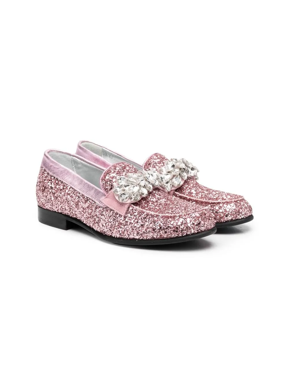 Pink glitter loafers online