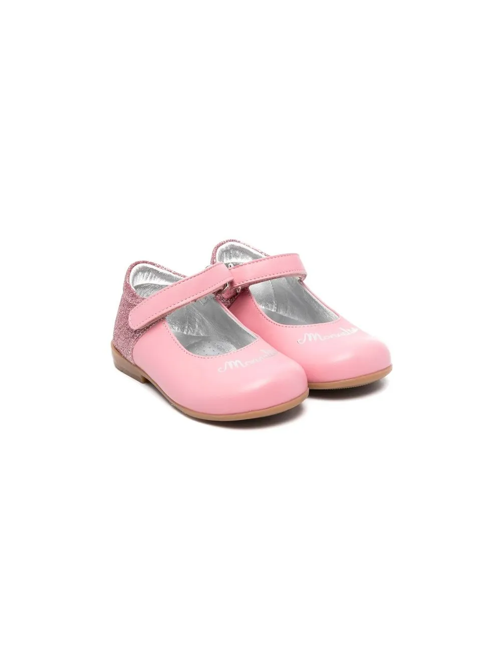 

Monnalisa logo-print ballerina shoes - Pink