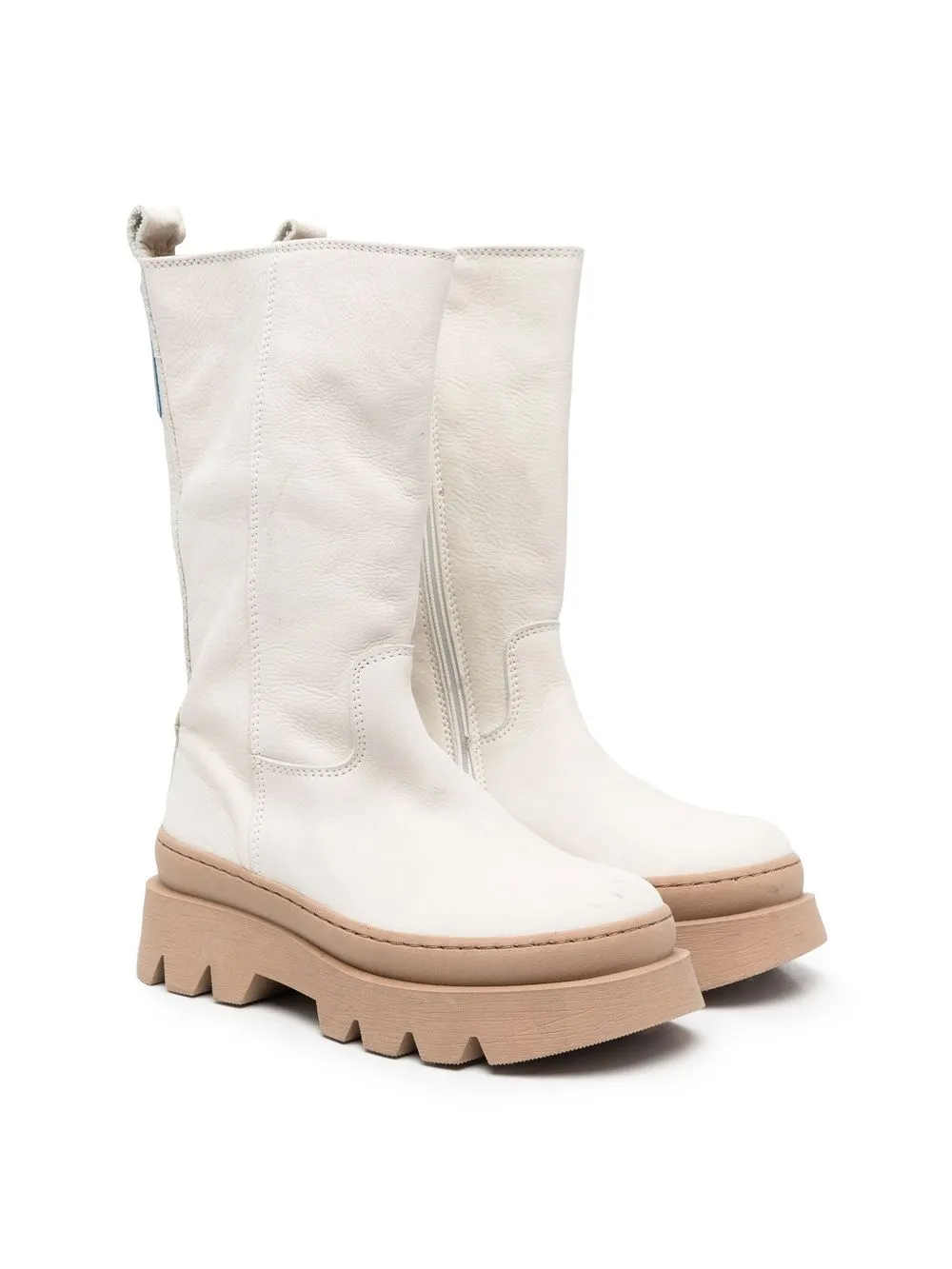 monnalisa bottines lacées à semelle crantée - blanc