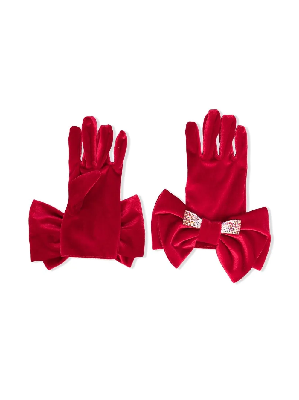 

Monnalisa guantes tejidos con moño de cristal - Rojo