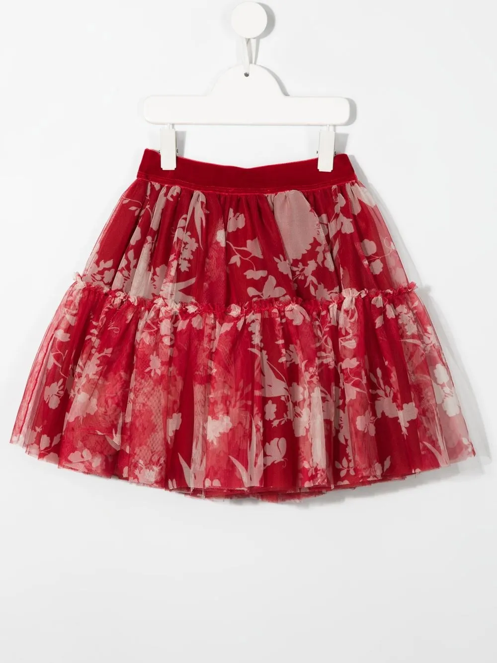 Monnalisa Tutu met bloemenprint - Rood