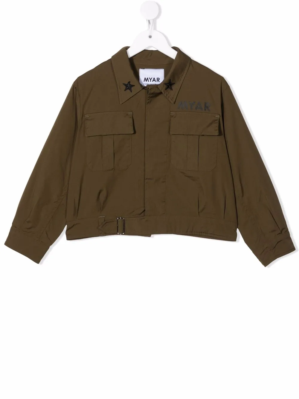 

MYAR KIDS logo-print shirt jacket - Green