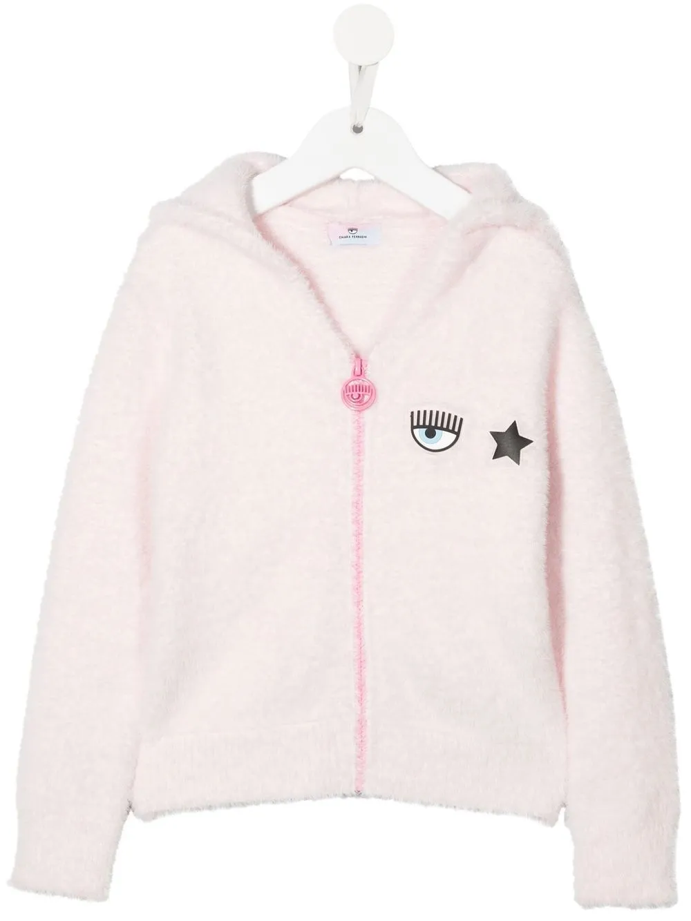 

Chiara Ferragni Kids logo-patch teddy zip-up hoodie - Pink