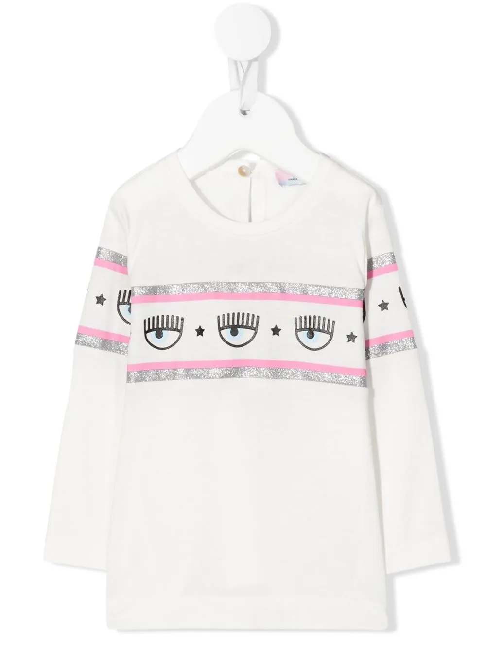 

Chiara Ferragni Kids sudadera Wink con franja del logo - 0001 white