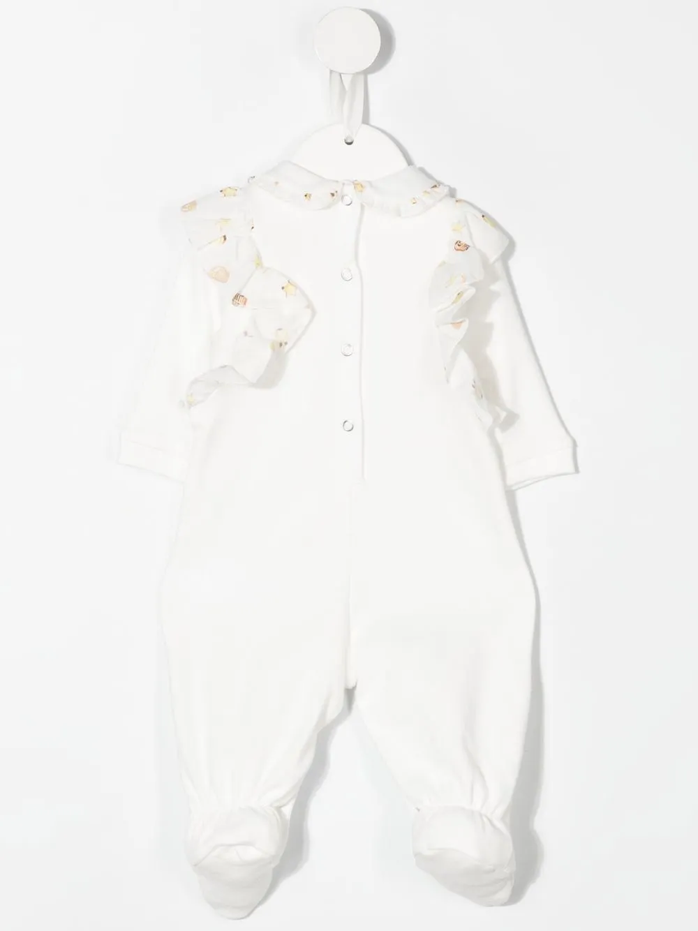Chiara Ferragni Kids Romper met ruches - Wit