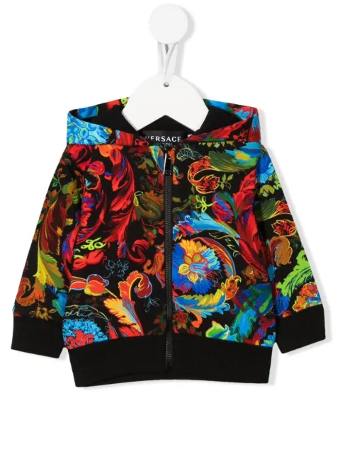 Versace Kids graphic print hooded jacket