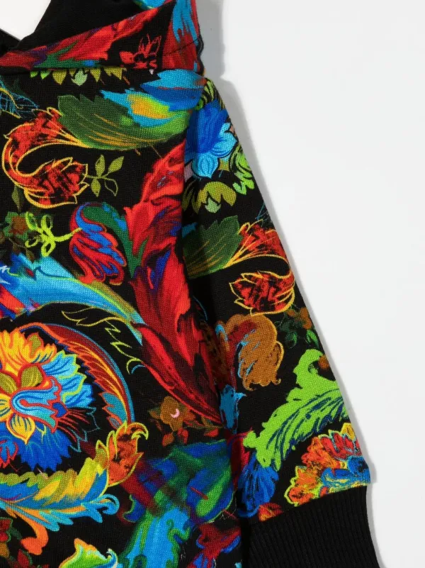 Versace Kids Graphic Print Hooded Jacket Black FARFETCH IN